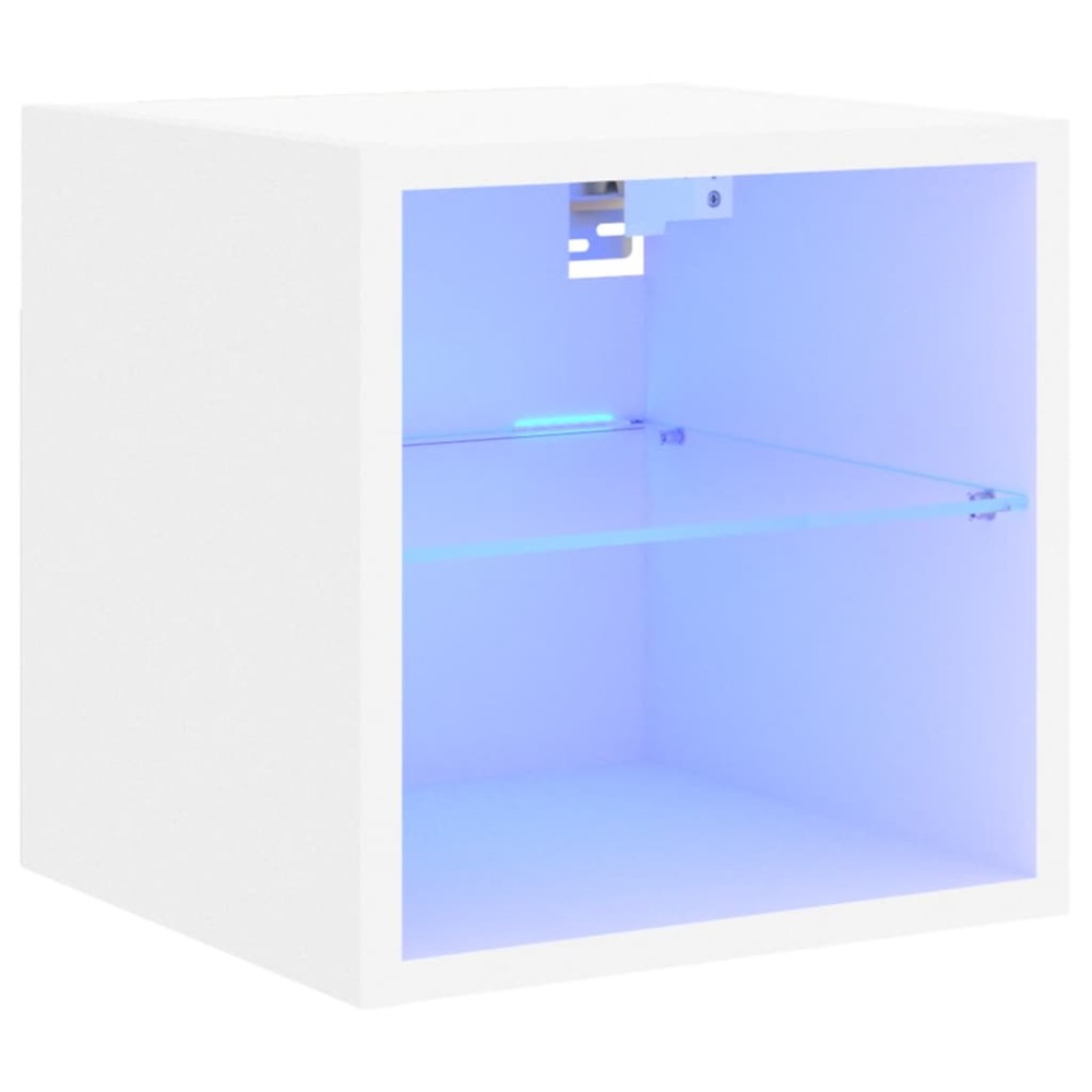 vidaXL Έπιπλο Τοίχου Τηλεόρασης με LED Λευκό 30 x 28,5 x 30 εκ.