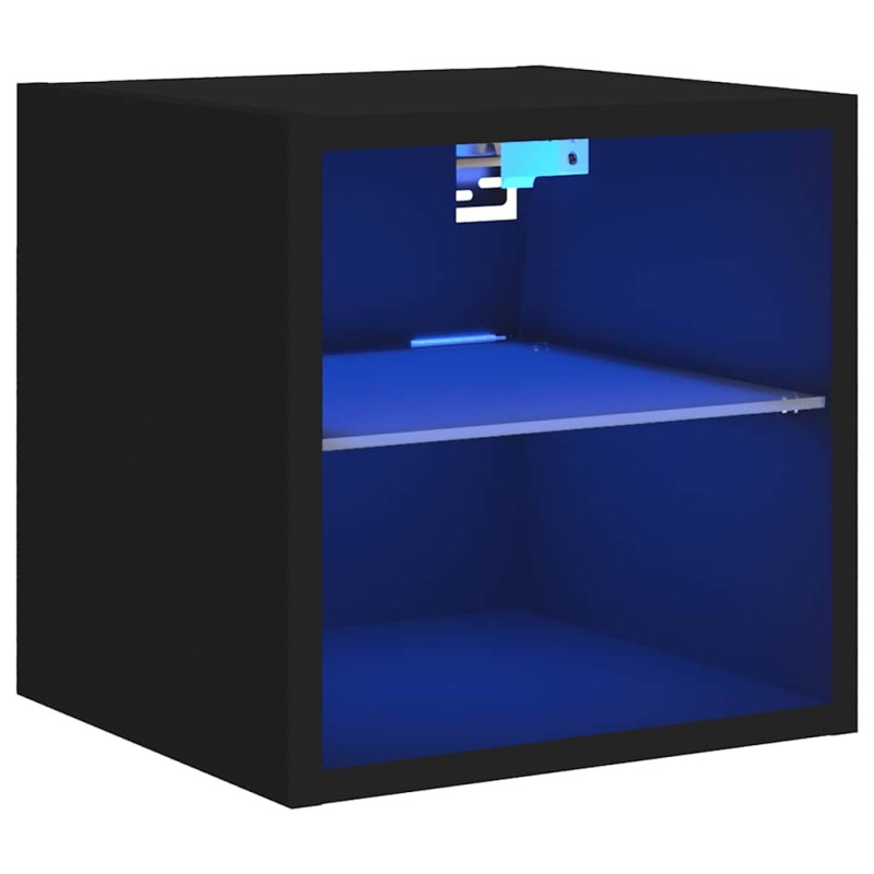 vidaXL Έπιπλο Τοίχου Τηλεόρασης με LED Μαύρο 30 x 28,5 x 30 εκ.