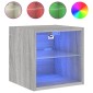 vidaXL Έπιπλα Τοίχου Τηλ. με LED 2 Τεμ. Γκρι Sonoma 30 x 28,5 x 30 εκ.