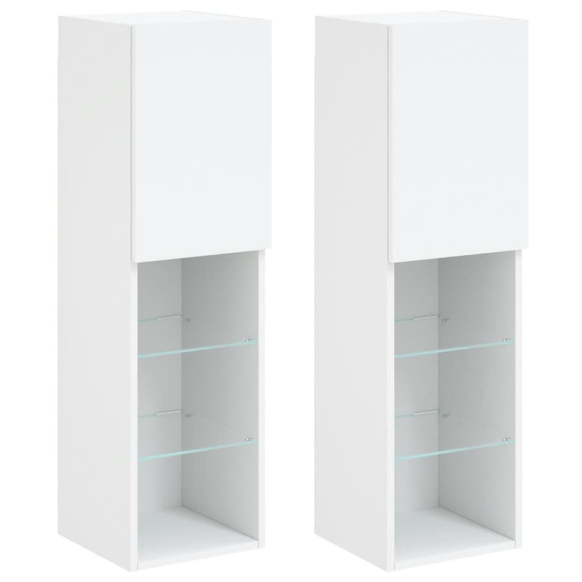 vidaXL Έπιπλα Τηλεόρασης με LED 2 τεμ. Λευκά 30,5x30x102 εκ.