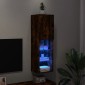 vidaXL Έπιπλο Τηλεόρασης με LED Καπνιστή Δρυς 30,5x30x102 εκ.