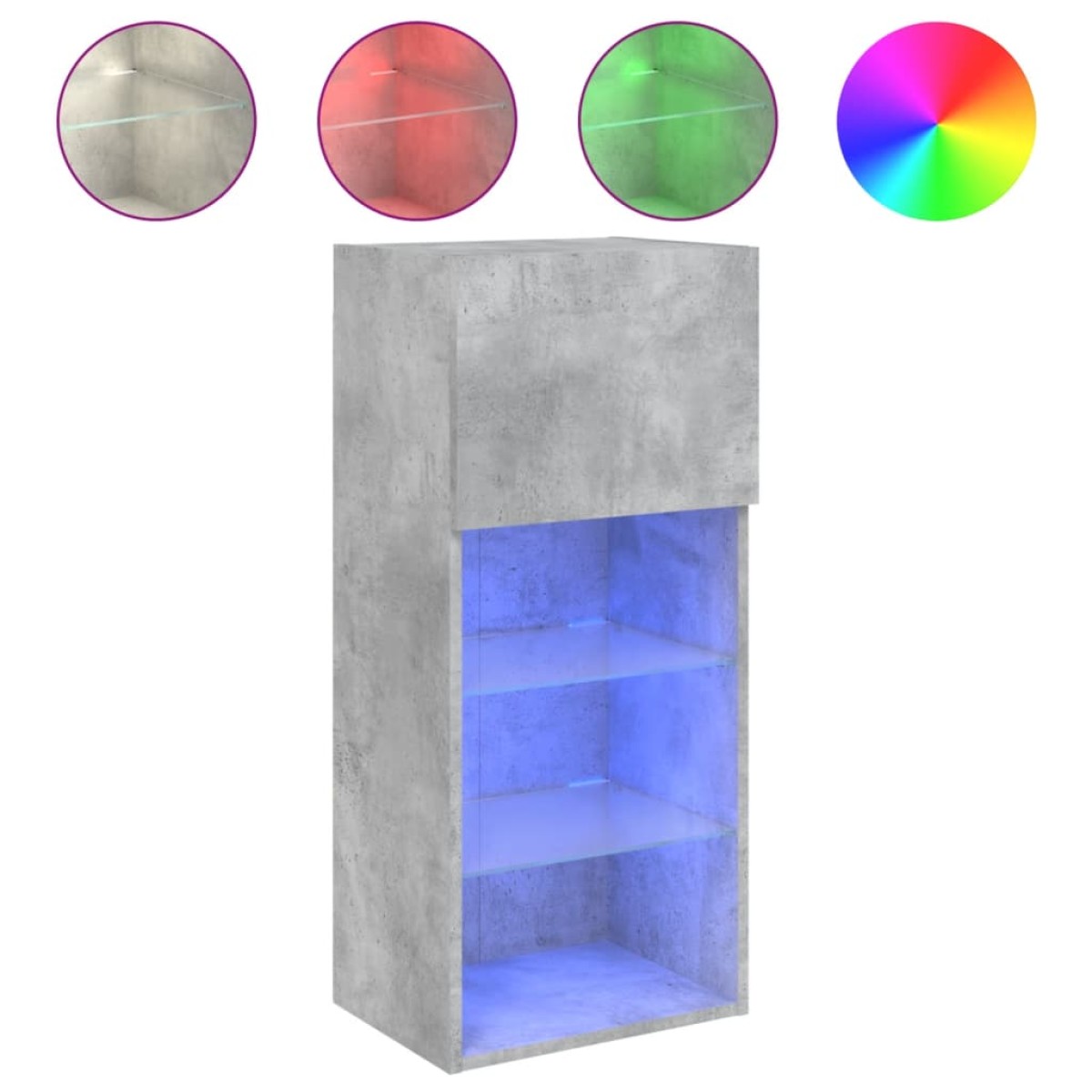 vidaXL Έπιπλο Τηλεόρασης με LED Γκρι Σκυροδέματος 40,5x30x90 εκ.