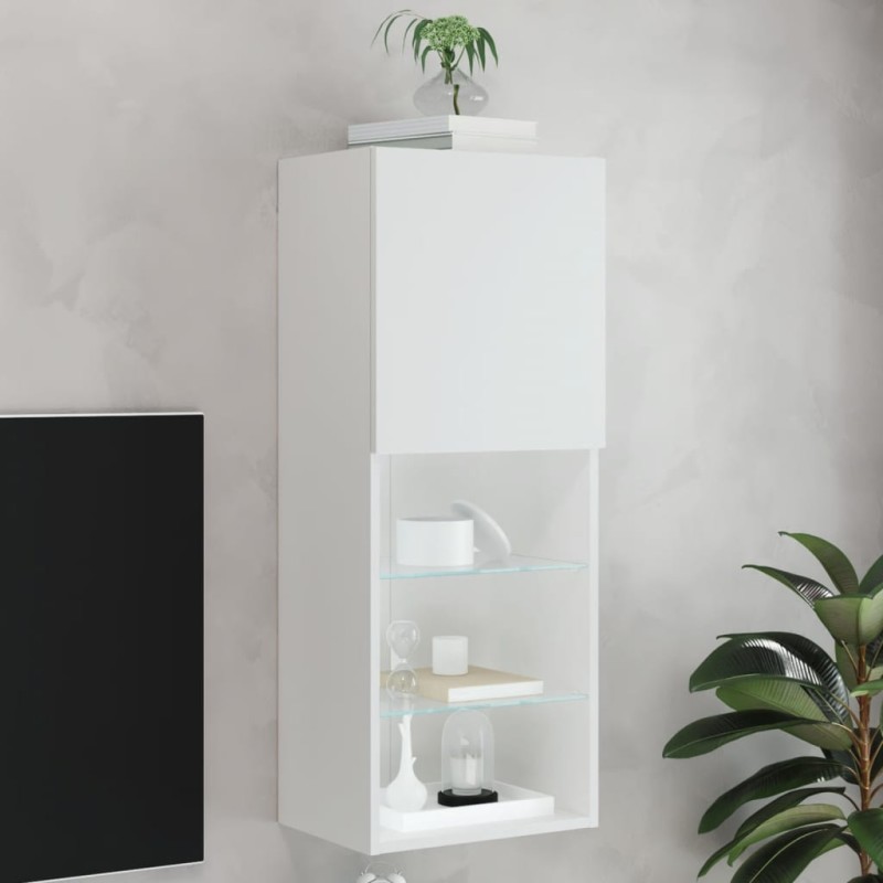 vidaXL Έπιπλο Τηλεόρασης με LED Λευκό 40,5x30x102 εκ.
