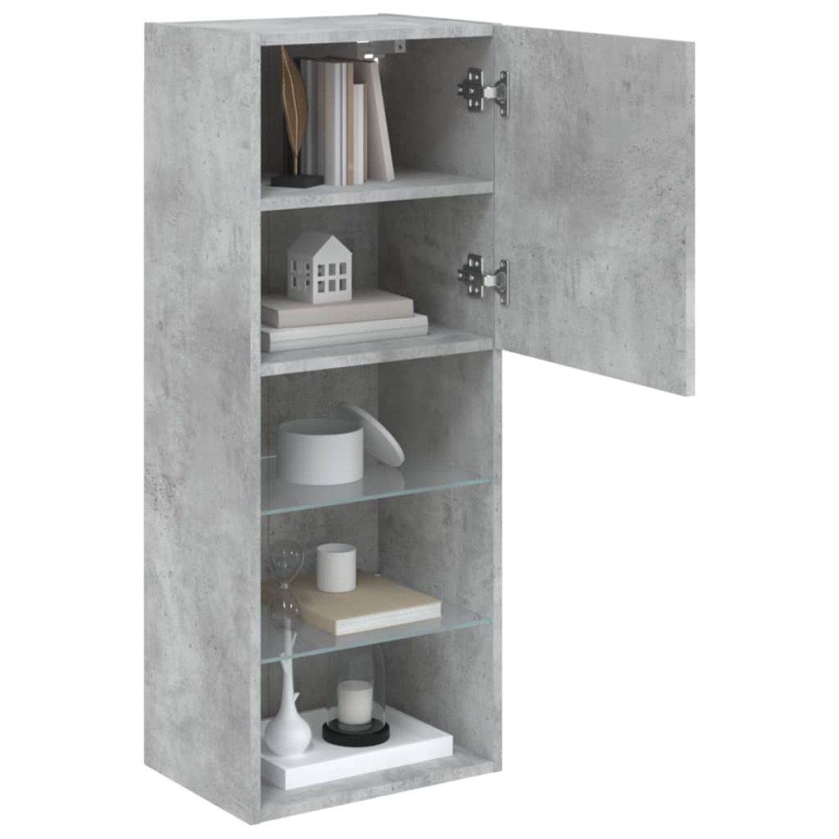 vidaXL Έπιπλο Τηλεόρασης με LED Γκρι Σκυροδέματος 40,5x30x102 εκ.