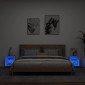 vidaXL Κομοδίνα Επιτοίχια με Φώτα LED 2 Τεμ. Λευκά