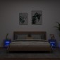 vidaXL Κομοδίνα Επιτοίχια με Φώτα LED 2 Τεμ. Καφέ Δρυς