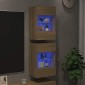 vidaXL Έπιπλα Τοίχου Τηλ. με LED 2 Τεμ. Sonoma Δρυς 40x30x60,5 εκ.