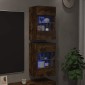 vidaXL Έπιπλα Τοίχου Τηλεόρασης LED 2 Τεμ. Καπνιστή Δρυς 40x30x60,5εκ.