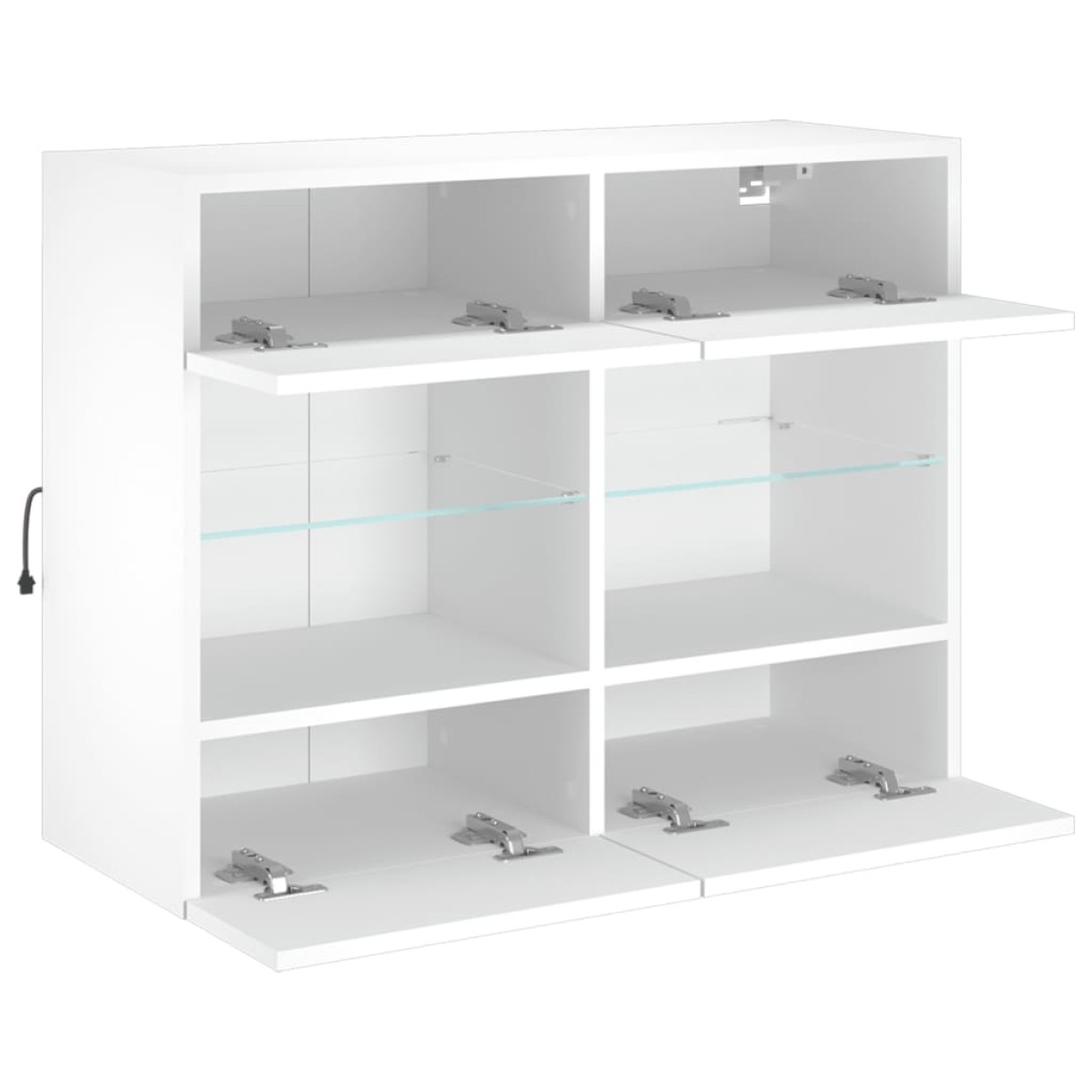 vidaXL Έπιπλο Τοίχου Τηλεόρασης με LED Λευκό 78,5x30x60,5 εκ.