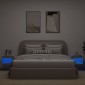 vidaXL Κομοδίνα Επιτοίχια με Φώτα LED 2 Τεμ. Γκρι Sonoma