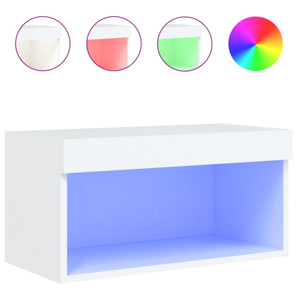 vidaXL Έπιπλο Τηλεόρασης με LED Λευκό 60 x 30 x 30 εκ.