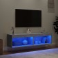 vidaXL Έπιπλα Τηλεόρασης με LED 2 τεμ. Γκρι Σκυροδέματος 60x30x30 εκ.