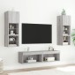 vidaXL Έπιπλα Τηλεόρασης με LED 2 τεμ. Γκρι Sonoma 60 x 30 x 30 εκ.