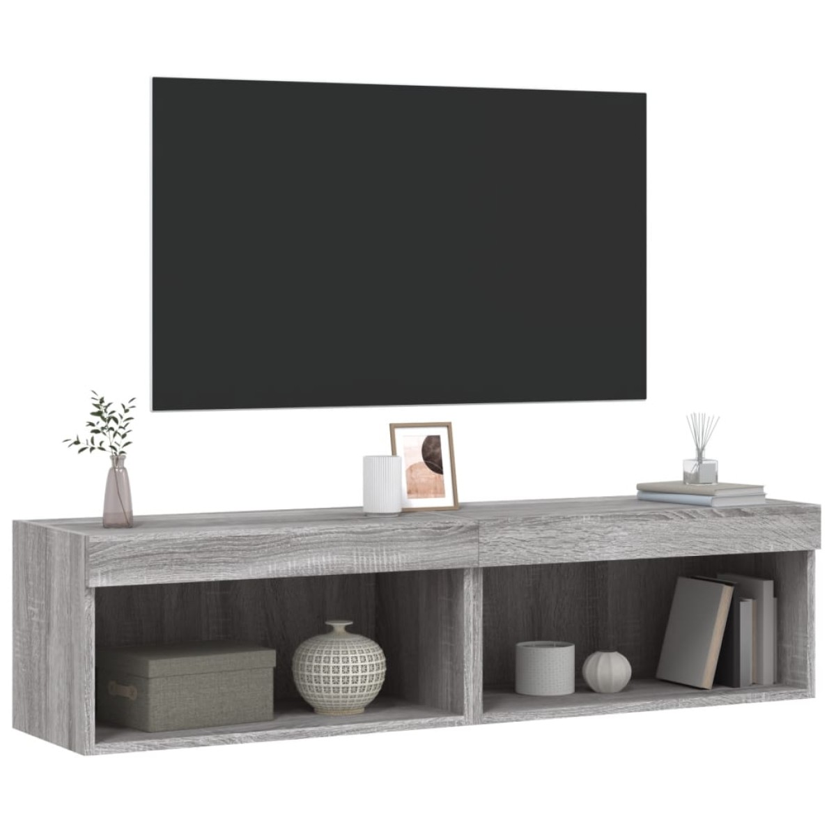 vidaXL Έπιπλα Τηλεόρασης με LED 2 τεμ. Γκρι Sonoma 60 x 30 x 30 εκ.