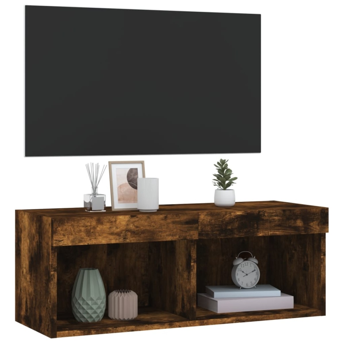 vidaXL Έπιπλο Τηλεόρασης με LED Καπνιστή Δρυς 80x30x30 εκ.