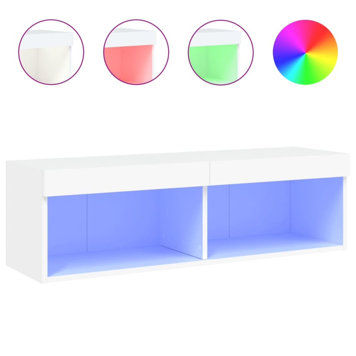 vidaXL Έπιπλο Τηλεόρασης με LED Λευκό 100x30x30 εκ.