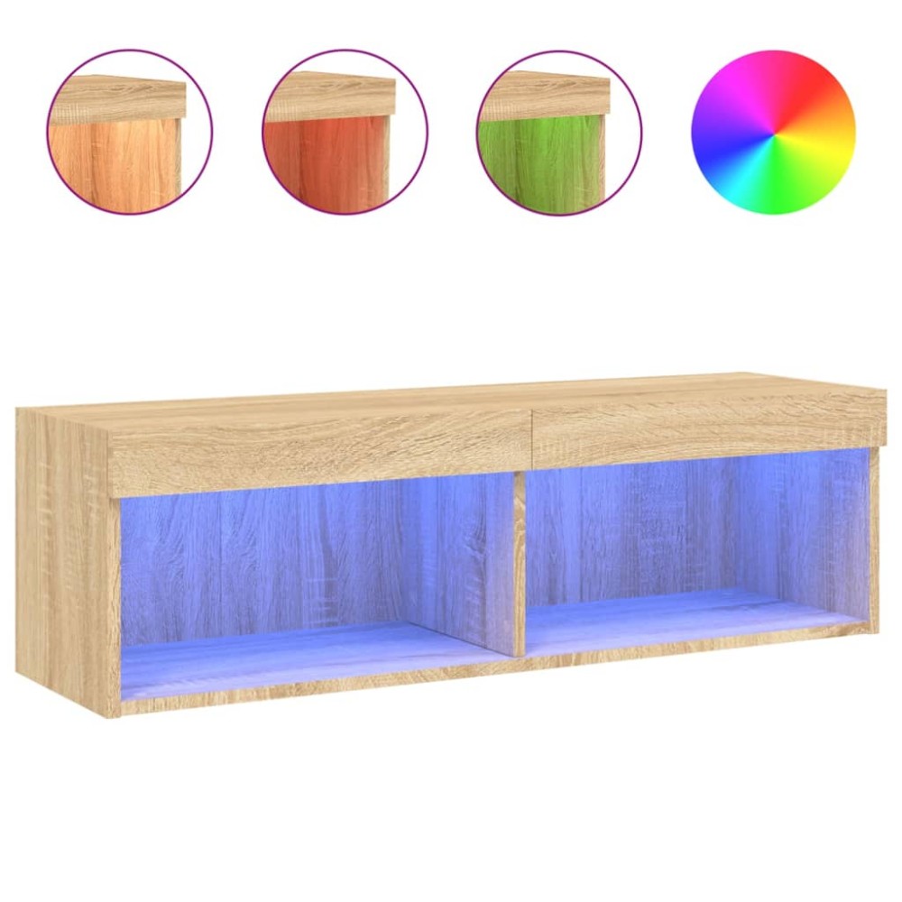 vidaXL Έπιπλο Τηλεόρασης με LED Sonoma Δρυς 240 x 35 x 40 εκ.