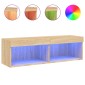 vidaXL Έπιπλο Τηλεόρασης με LED Sonoma Δρυς 240 x 35 x 40 εκ.