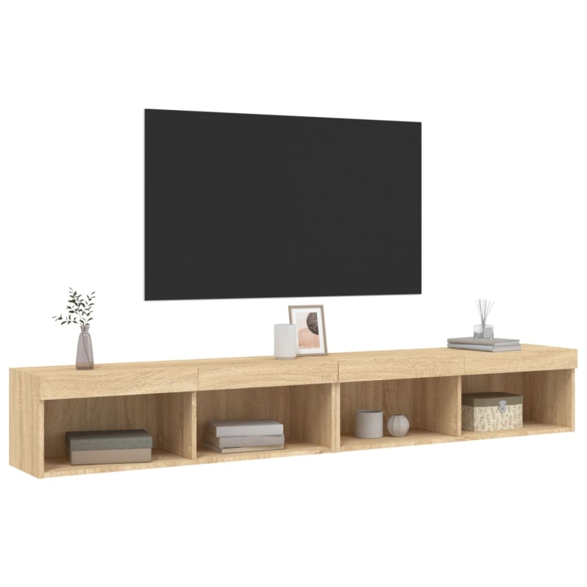 vidaXL Έπιπλα Τηλεόρασης με LED 2 τεμ. Sonoma Δρυς 100 x 30 x 30 εκ.