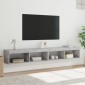 vidaXL Έπιπλα Τηλεόρασης με LED 2 τεμ. Γκρι Σκυροδέματος 100x30x30 εκ.