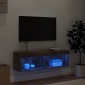 vidaXL Έπιπλο Τηλεόρασης με LED Καπνιστή Δρυς 100x30x30 εκ.