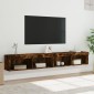 vidaXL Έπιπλα Τηλεόρασης με LED 2 τεμ. Καπνιστή Δρυς 100 x 30 x 30 εκ.