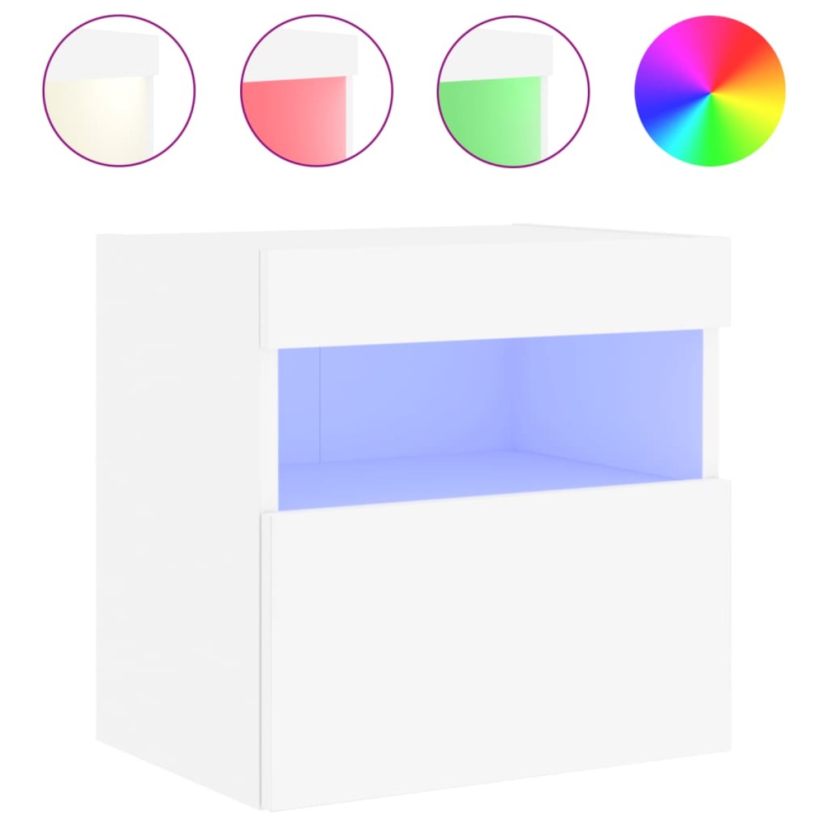 vidaXL Έπιπλο Τοίχου Τηλεόρασης με LED Λευκό 40x30x40 εκ.
