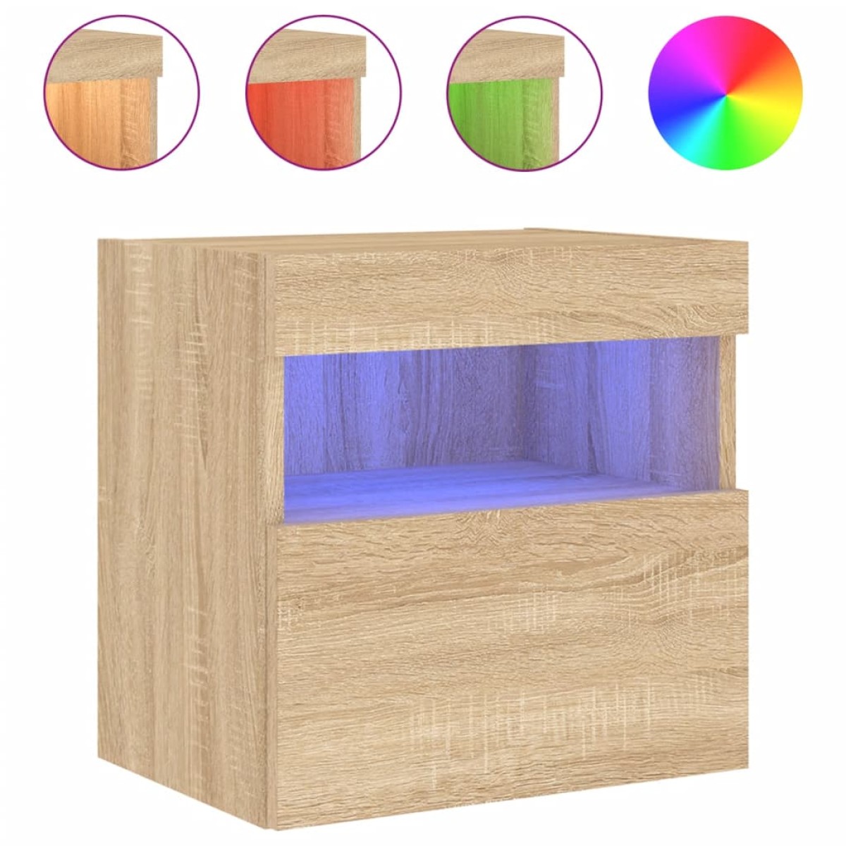 vidaXL Έπιπλα Τοίχου Τηλ. με LED 2 Τεμ. Sonoma Δρυς 40x30x40 εκ.