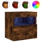 vidaXL Έπιπλο Τοίχου Τηλεόρασης με LED Καπνιστή Δρυς 40x30x40 εκ.