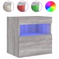 vidaXL Έπιπλο Τοίχου Τηλεόρασης με LED Γκρι Sonoma 40x30x40 εκ.