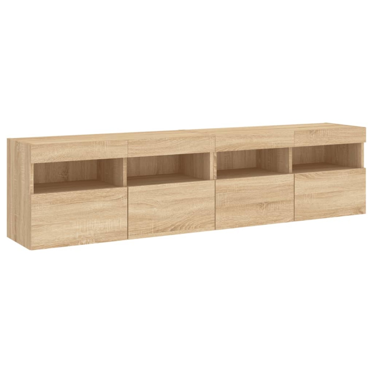 vidaXL Έπιπλα Τοίχου Τηλ. με LED 2 Τεμ. Sonoma Δρυς 80x30x40 εκ.