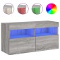 vidaXL Έπιπλο Τοίχου Τηλεόρασης με LED Γκρι Sonoma 80x30x40 εκ.