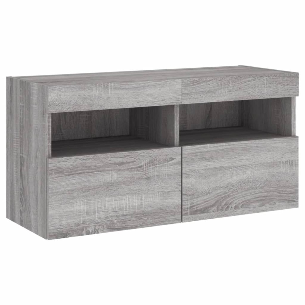 vidaXL Έπιπλο Τοίχου Τηλεόρασης με LED Γκρι Sonoma 80x30x40 εκ.