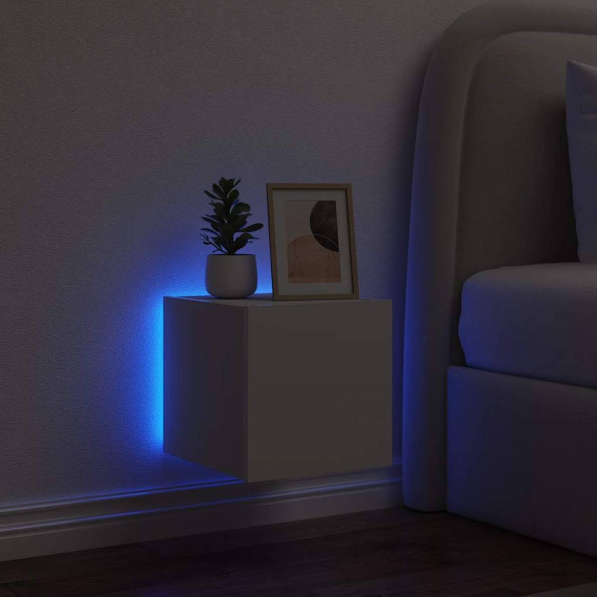 vidaXL Έπιπλο Τοίχου Τηλεόρασης με LED Λευκό 30,5x35x30 εκ.