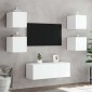 vidaXL Έπιπλο Τοίχου Τηλεόρασης με LED Λευκό 30,5x35x30 εκ.