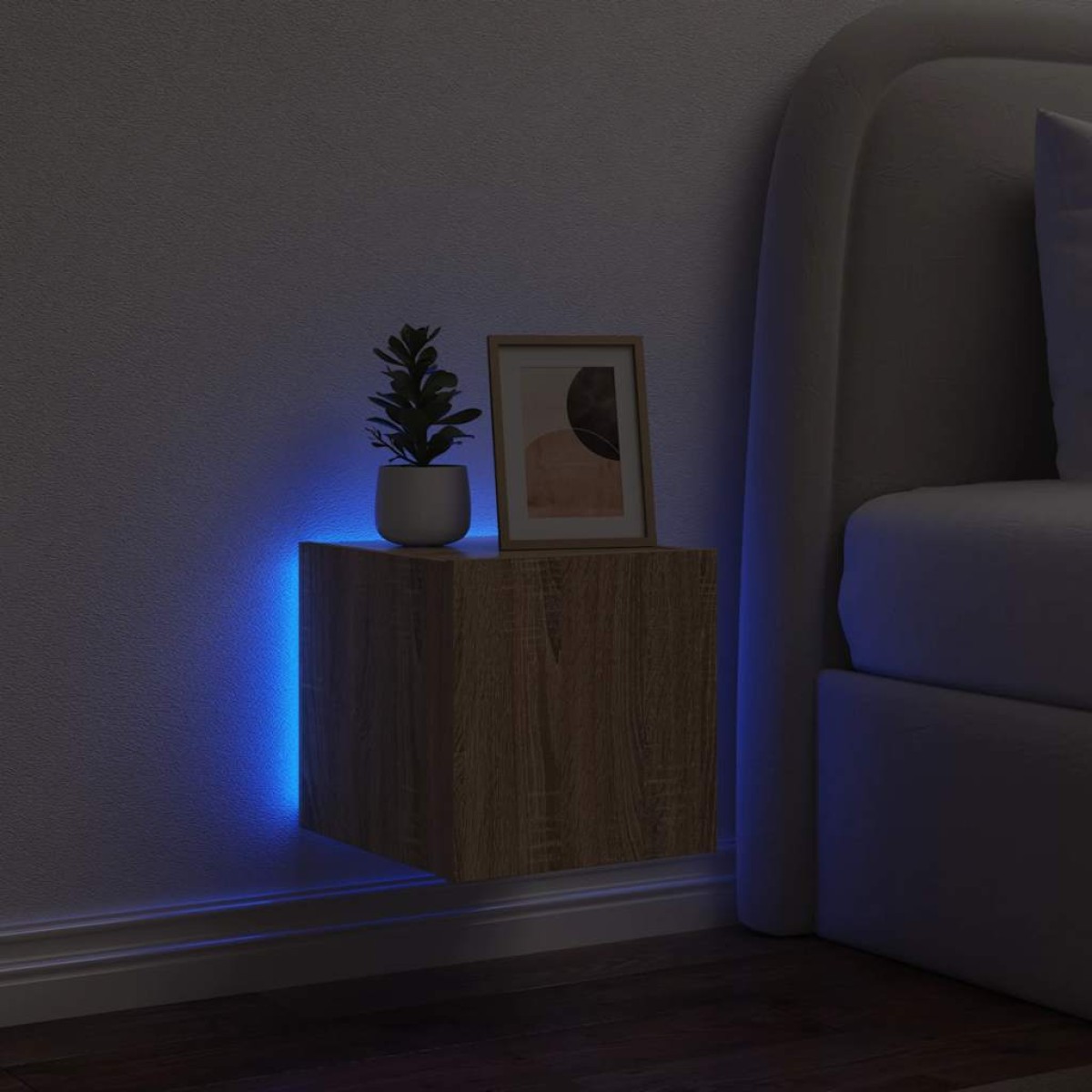 vidaXL Έπιπλο Τοίχου Τηλεόρασης με LED Sonoma Δρυς 30,5x35x30 εκ.