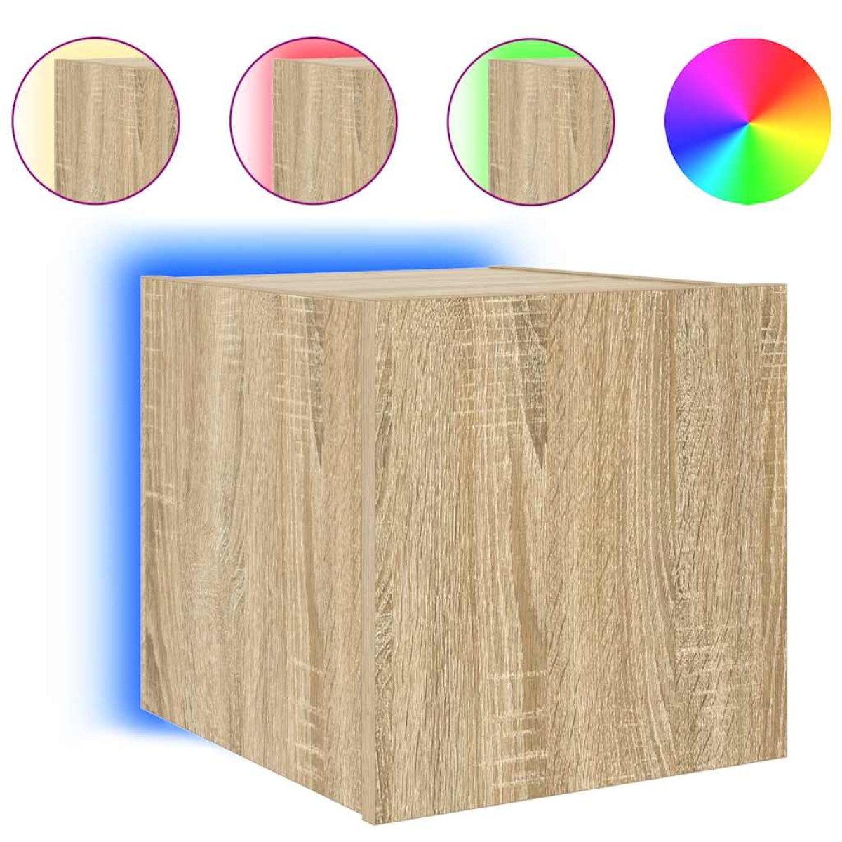 vidaXL Έπιπλα Τοίχου Τηλ. με LED 2 Τεμ. Sonoma Δρυς 30,5x35x30 εκ.
