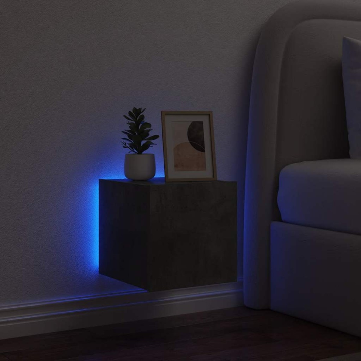 vidaXL Έπιπλο Τηλεόρασης με LED Γκρι Σκυροδέματος 30,5x35x30 εκ.