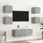 vidaXL Έπιπλα Τοίχου Τηλ. με LED 2 Τεμ. Γκρι Sonoma 30,5x35x30 εκ.