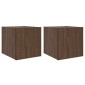 vidaXL Έπιπλα Τοίχου Τηλεόρασης LED 2 Τεμ. Καφέ Δρυς 30,5x35x30εκ.