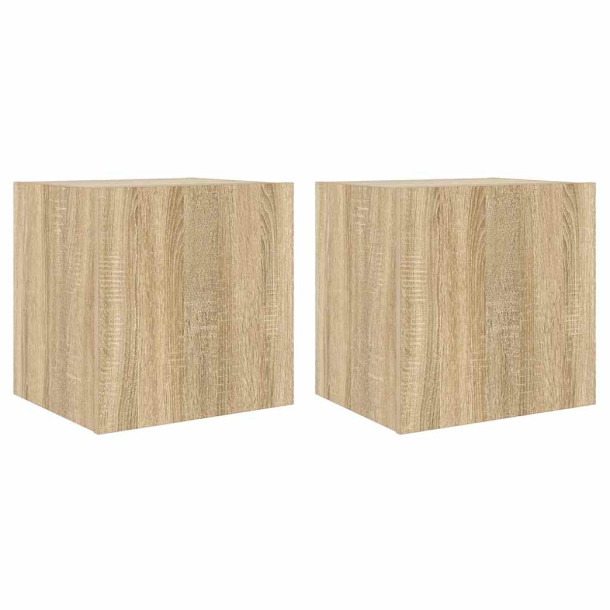 vidaXL Έπιπλα Τοίχου Τηλ. με LED 2 Τεμ. Sonoma Δρυς 40,5x35x40 εκ.