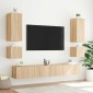 vidaXL Έπιπλα Τοίχου Τηλ. με LED 2 Τεμ. Sonoma Δρυς 40,5x35x40 εκ.
