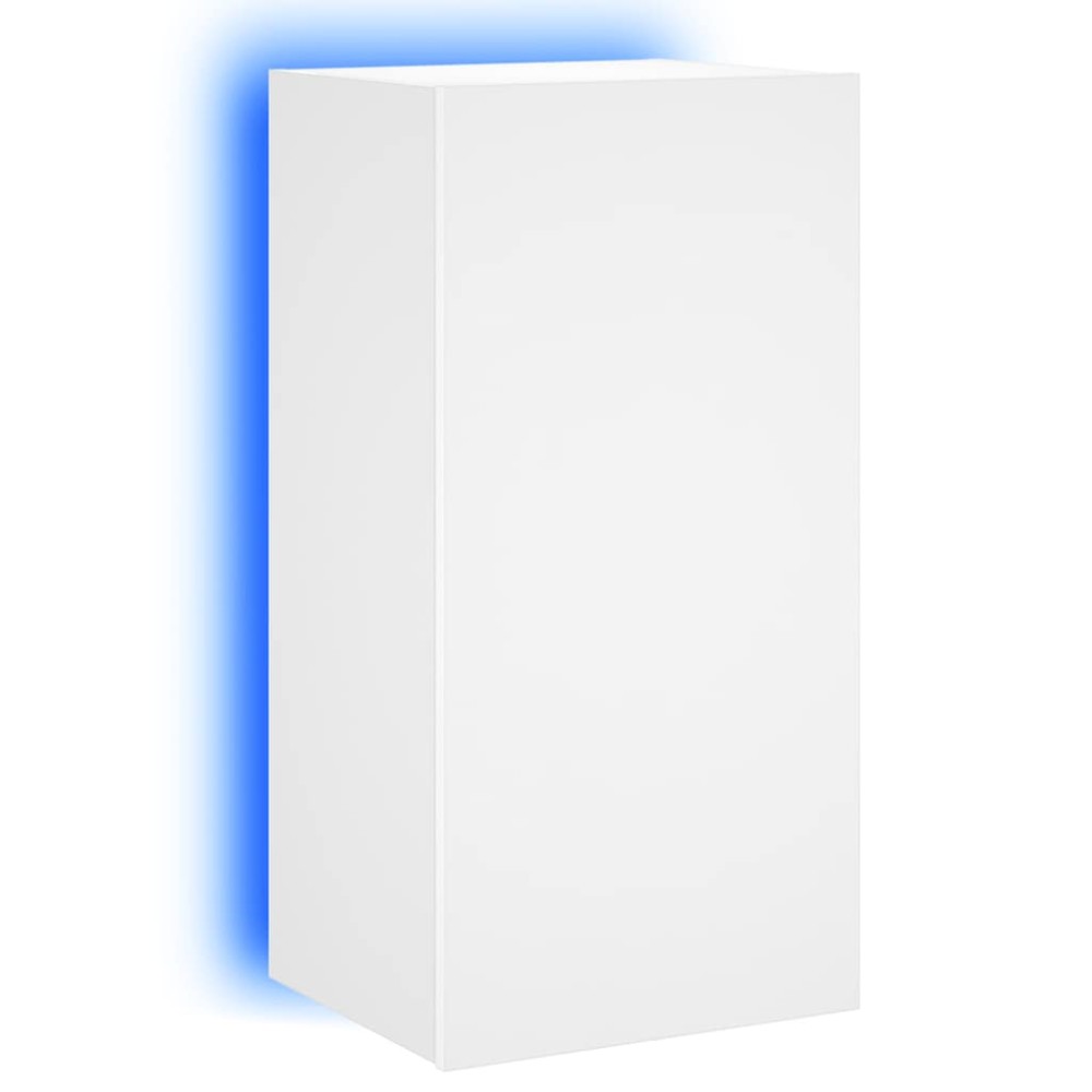 vidaXL Έπιπλο Τοίχου Τηλεόρασης με LED Λευκό 40,5x35x80 εκ.