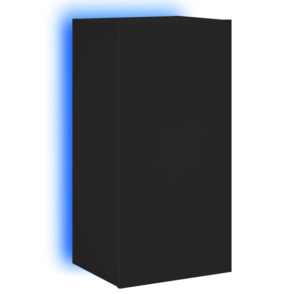 vidaXL Έπιπλο Τοίχου Τηλεόρασης με LED Μαύρο 40,5x35x80 εκ.