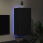 vidaXL Έπιπλο Τοίχου Τηλεόρασης με LED Μαύρο 40,5x35x80 εκ.