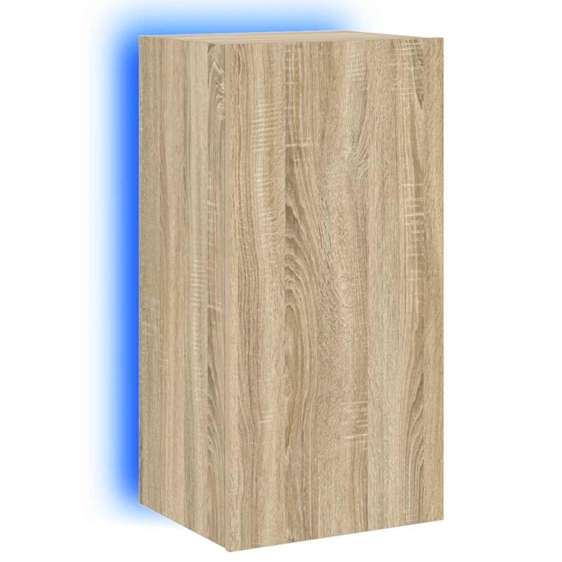 vidaXL Έπιπλο Τοίχου Τηλεόρασης με LED Sonoma Δρυς 40,5x35x80 εκ.