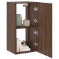 vidaXL Έπιπλο Τοίχου Τηλεόρασης με LED Καφέ Δρυς 40,5x35x80 εκ.