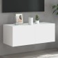 vidaXL Έπιπλο Τοίχου Τηλεόρασης με LED Λευκό 80x35x31 εκ.