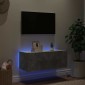 vidaXL Έπιπλο Τηλεόρασης με LED Γκρι Σκυροδέματος 80x35x31 εκ.