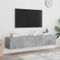 vidaXL Έπιπλα Τηλεόρασης με LED 2 Τεμ Γκρι Σκυροδέματος 80x35x31 εκ.